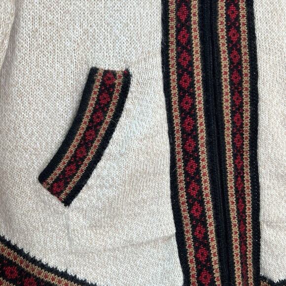 Artesania‎ Edm Peruvian Alpaca Wool Full Zip Hooded Sweater Southwestern Sz M - Picture 4 of 14
